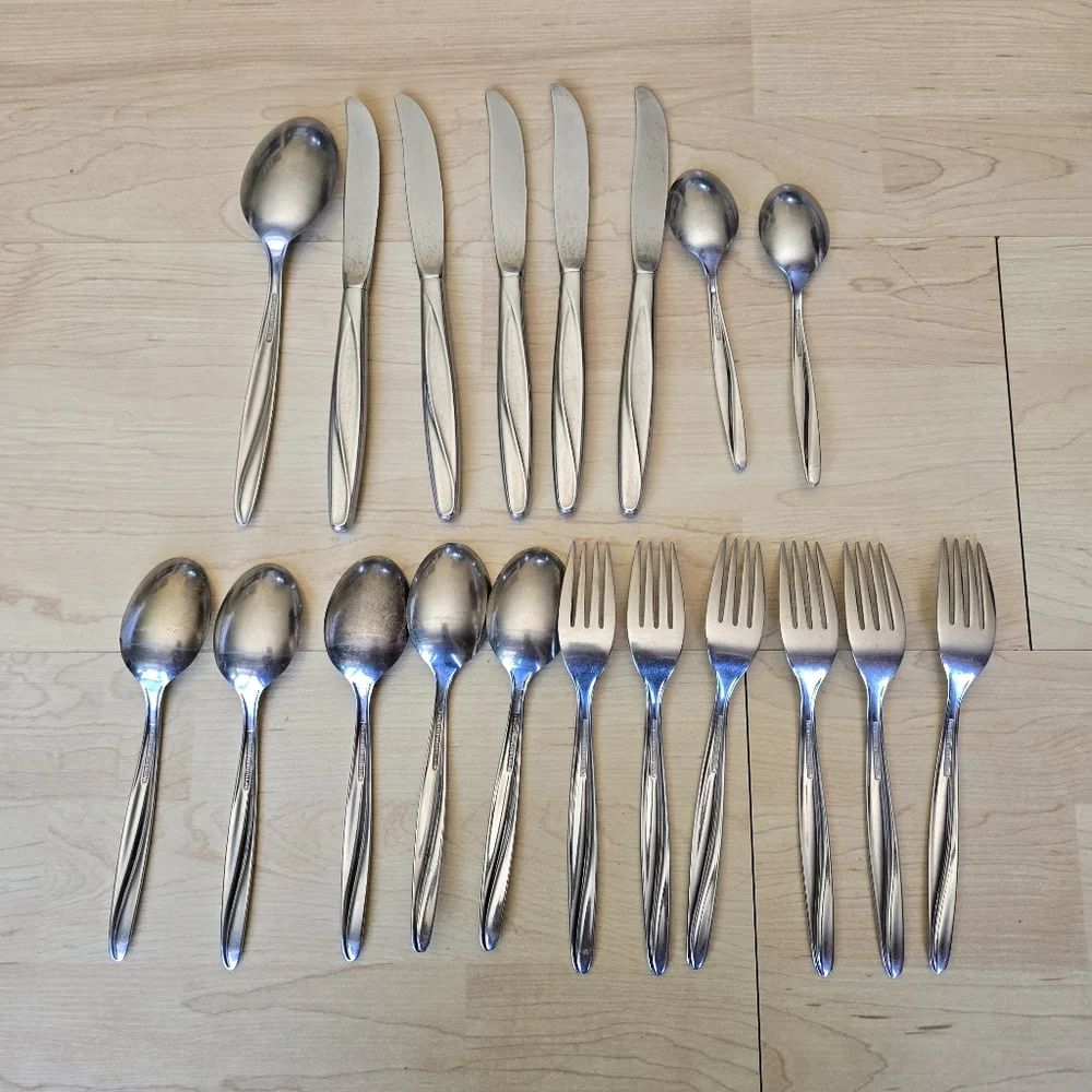 VTG 19pc FINLANDIA‎ Stainless MCM Flatware International Silver INSICO USA